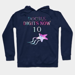 Birthday Apparel: Art Work by Tammy Birthday Girl 10 Shirt, Double Digits Now Dip Dye Graphic Gift Hoodie